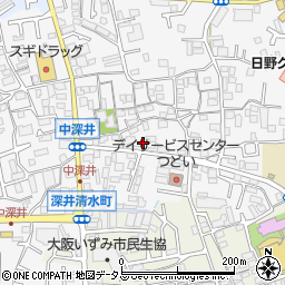 大阪府堺市中区深井中町1883周辺の地図