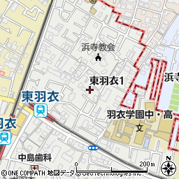 大阪府高石市東羽衣1丁目8周辺の地図