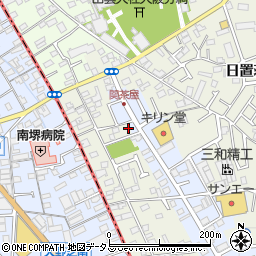 大阪府堺市東区草尾172周辺の地図