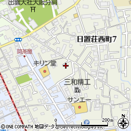 大阪府堺市東区草尾18周辺の地図