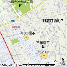 大阪府堺市東区草尾21周辺の地図