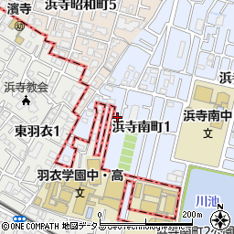大阪府堺市西区浜寺南町1丁周辺の地図
