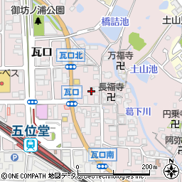 奈良県香芝市瓦口162周辺の地図