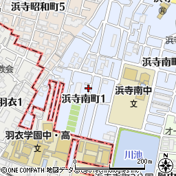 大阪府堺市西区浜寺南町1丁60周辺の地図