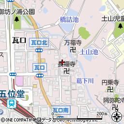 奈良県香芝市瓦口163周辺の地図