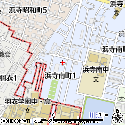 大阪府堺市西区浜寺南町1丁63周辺の地図