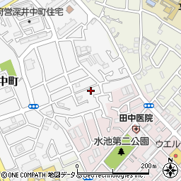 大阪府堺市中区深井中町492周辺の地図