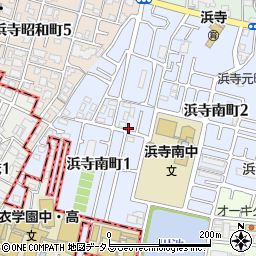 大阪府堺市西区浜寺南町1丁52周辺の地図