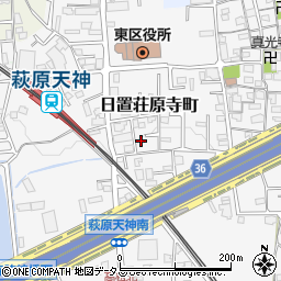 大阪府堺市東区日置荘原寺町185-34周辺の地図