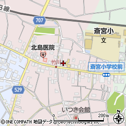 明和竹川簡易郵便局周辺の地図
