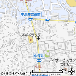 大阪府堺市中区深井中町1221周辺の地図