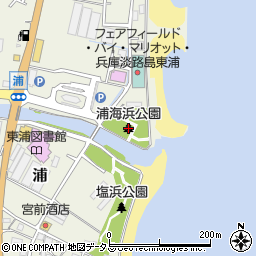 浦海浜公園周辺の地図