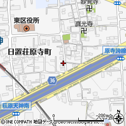 大阪府堺市東区日置荘原寺町227周辺の地図