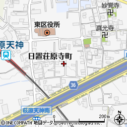 大阪府堺市東区日置荘原寺町223周辺の地図