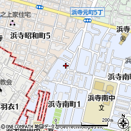 大阪府堺市西区浜寺南町1丁42周辺の地図