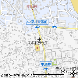 大阪府堺市中区深井中町1121-23周辺の地図