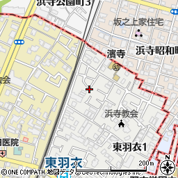 大阪府高石市東羽衣1丁目6周辺の地図