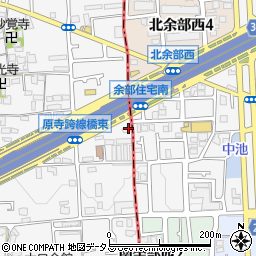 大阪府堺市東区日置荘原寺町407周辺の地図