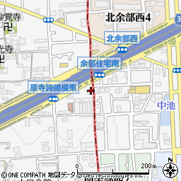 大阪府堺市東区日置荘原寺町407周辺の地図