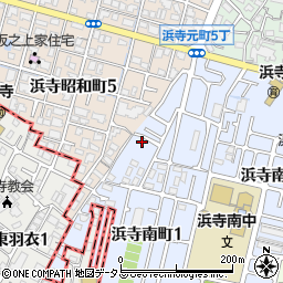 大阪府堺市西区浜寺南町1丁43周辺の地図