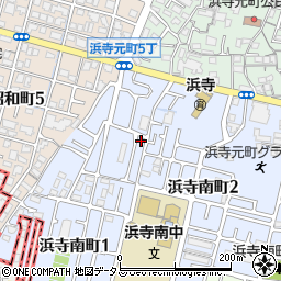 大阪府堺市西区浜寺南町1丁26周辺の地図