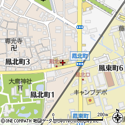 大阪物療大学　１号館・２号館周辺の地図