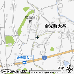 岡山県浅口市金光町大谷1621-3周辺の地図