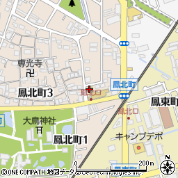 大阪物療大学２号館周辺の地図