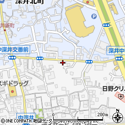 大阪府堺市中区深井中町733周辺の地図