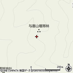 与喜山暖帯林周辺の地図