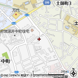 大阪府堺市中区深井中町355周辺の地図