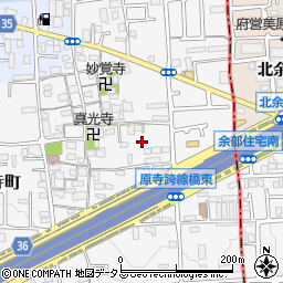 大阪府堺市東区日置荘原寺町515周辺の地図