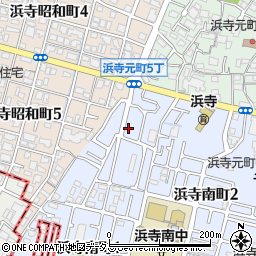 大阪府堺市西区浜寺南町1丁21周辺の地図