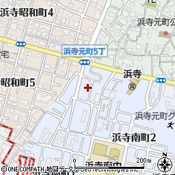 大阪府堺市西区浜寺南町1丁22周辺の地図