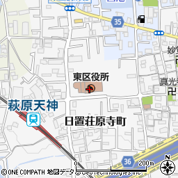 大阪府堺市東区周辺の地図