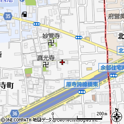 大阪府堺市東区日置荘原寺町512周辺の地図