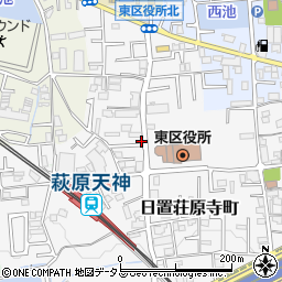 大阪府堺市東区日置荘原寺町44周辺の地図