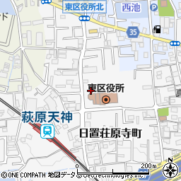 大阪府堺市東区日置荘原寺町周辺の地図