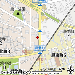 日新商事株式会社　大阪支店鳳北給油所周辺の地図