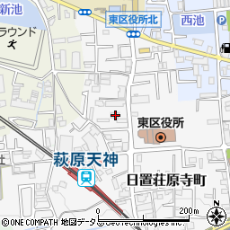 大阪府堺市東区日置荘原寺町42周辺の地図