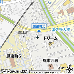 Dパーキング堺市鶴田町第1周辺の地図