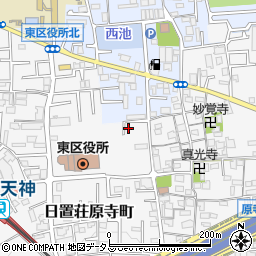 大阪府堺市東区日置荘原寺町204周辺の地図