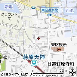 大阪府堺市東区日置荘原寺町40周辺の地図