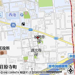 大阪府堺市東区日置荘原寺町487周辺の地図