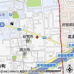 大阪府堺市東区日置荘原寺町447周辺の地図