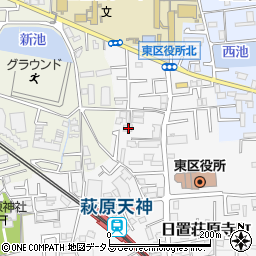 大阪府堺市東区日置荘原寺町38周辺の地図