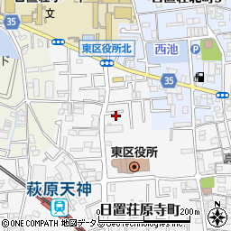 大阪府堺市東区日置荘原寺町36-11周辺の地図