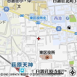 大阪府堺市東区日置荘原寺町36-24周辺の地図