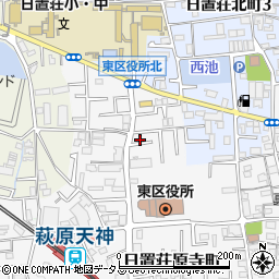 大阪府堺市東区日置荘原寺町36周辺の地図