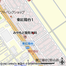 岡山県玉野市東紅陽台周辺の地図